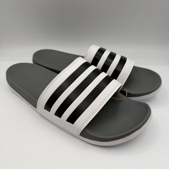 adidas Other - Adidas Adilette Comfort Slide Mens 14 Womens 15‎ White Grey Beach Sandals GZ5895